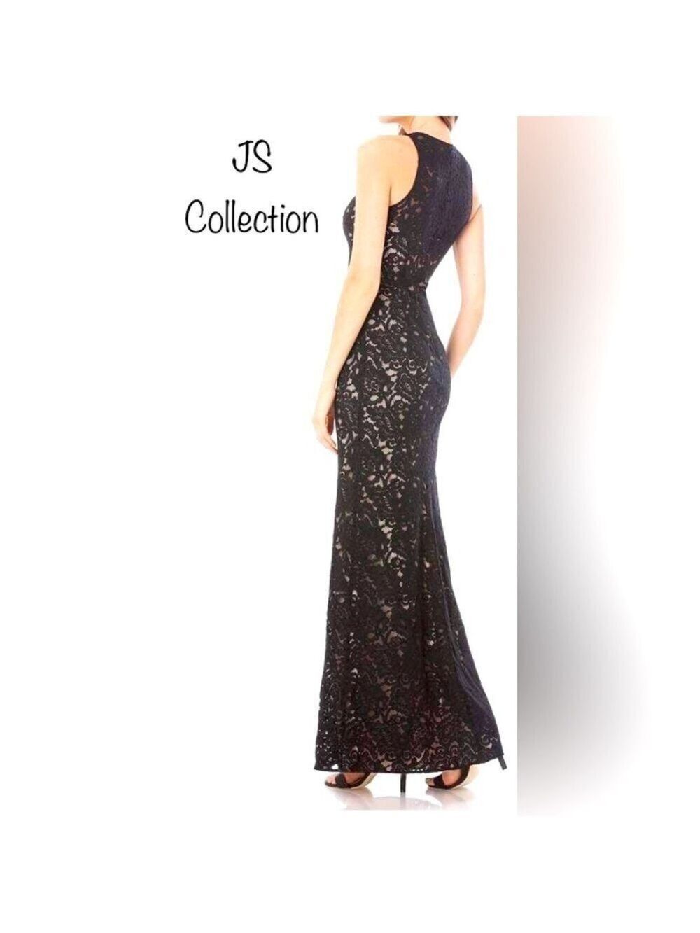 JS Collection Gown Floral Lace overlay Whimsigoth Regency Scalloped trim size 4